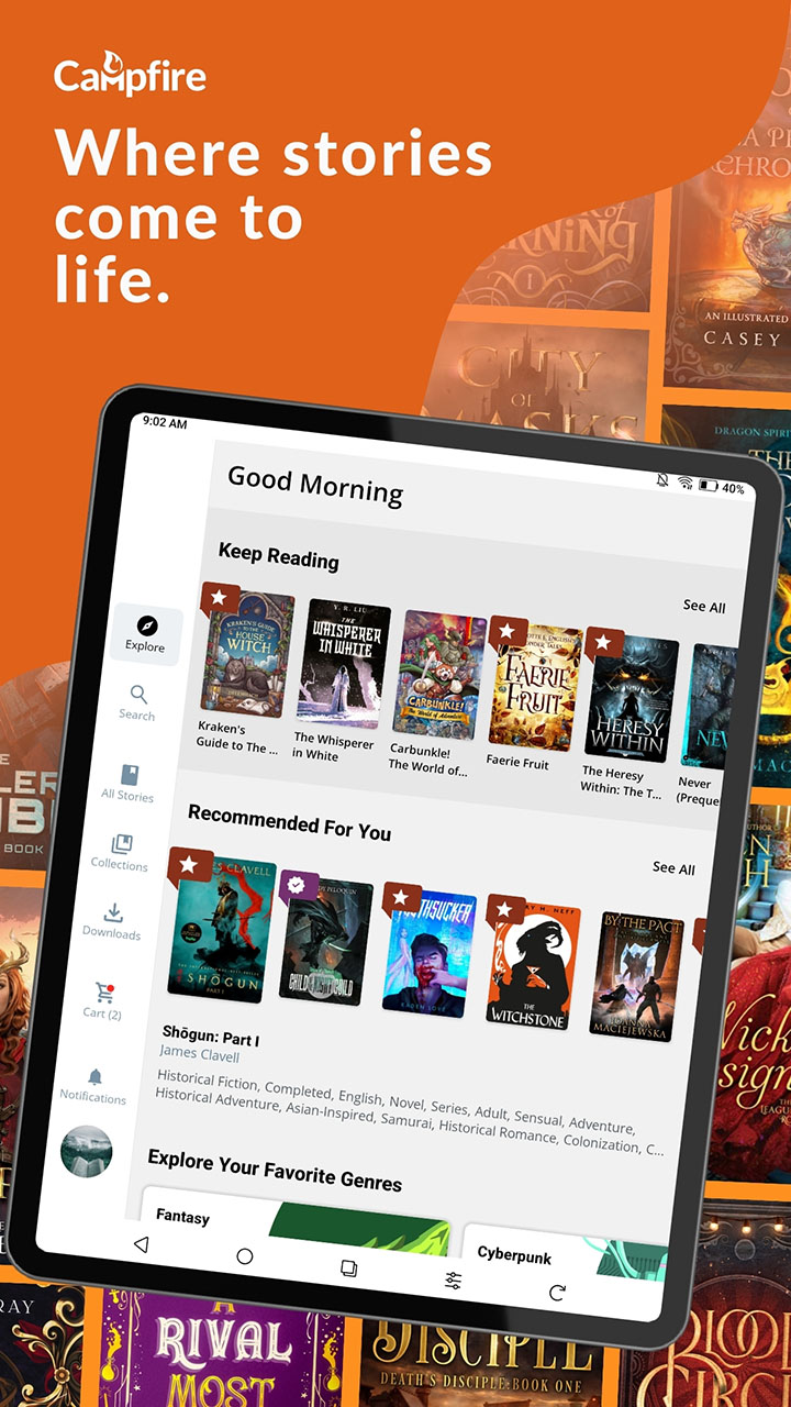 An App Store promotional image for our app for readers.